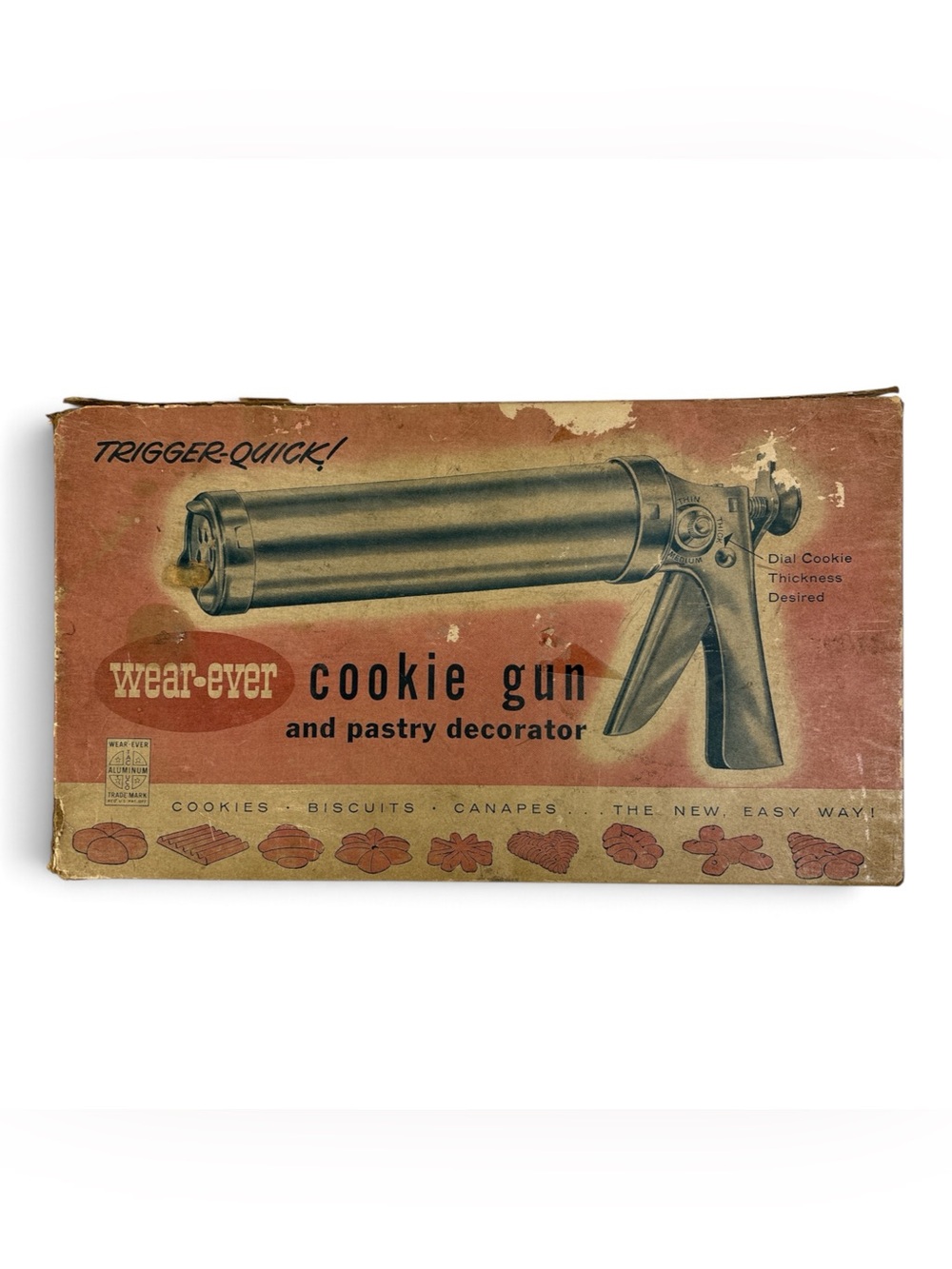 Vtg Wear-Ever Cookie Gun & Pastry Decorator #3365 Thickness Control Press w/ Box